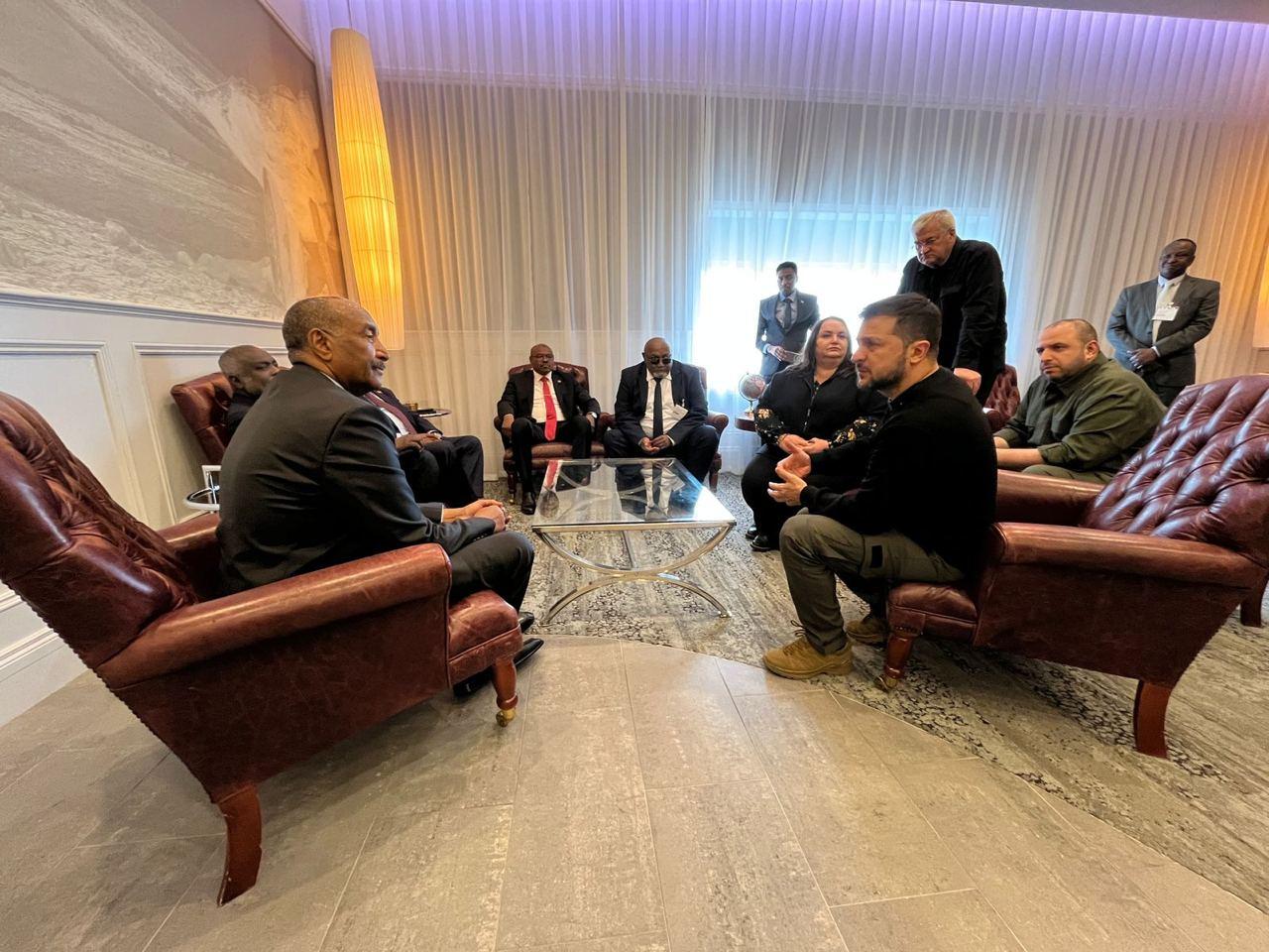 Zelensky discusses Russia-backed groups with Sudan's leader during unplanned meeting