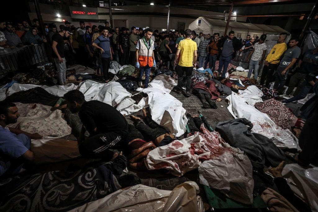 Hundreds reportedly killed in strike on Gaza hospital, Hamas and Israel trade blame