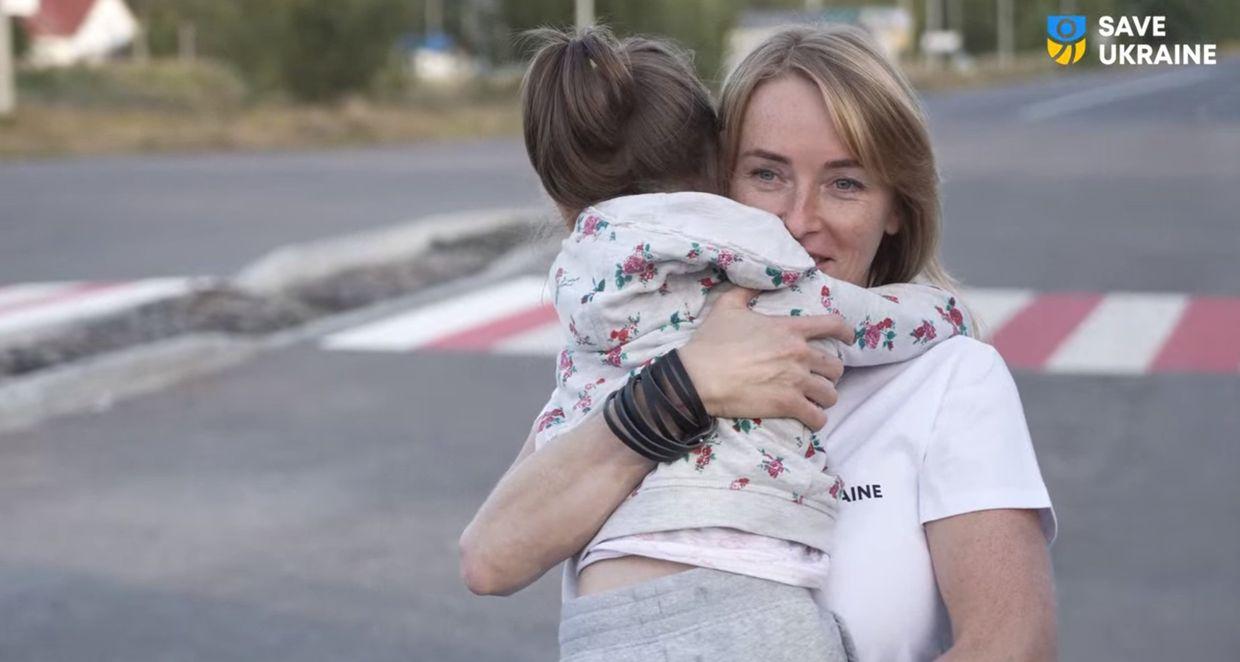 Children rescued from Russian occupation by the NGO Save Ukraine brought home on Oct. 5, 2023.