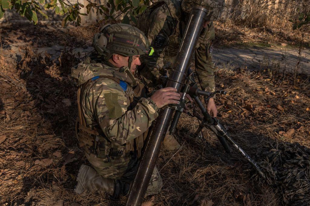 Ukrainian servicemen of the 123rd Territorial Defense Brigade.