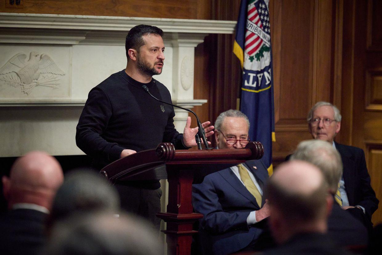 Zelensky stresses US aid importance in address to Senate