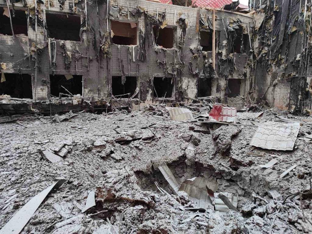The aftermath of Russian attacks againt Kharkiv on Jan. 9, 2024. (Governor Oleh Syniehubov/Telegram)