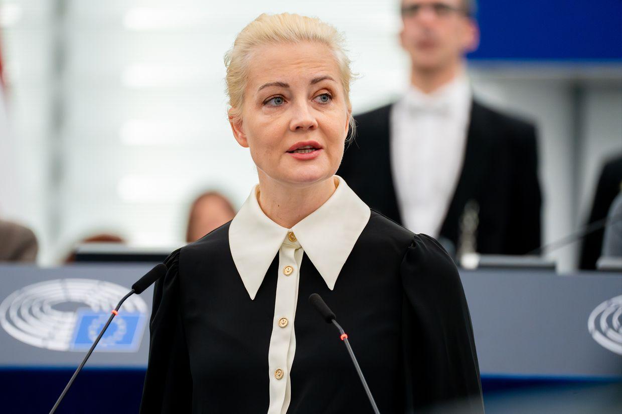 Yulia Navalnaya at the European Parliament on Feb. 28. 2024. (European Parliament)