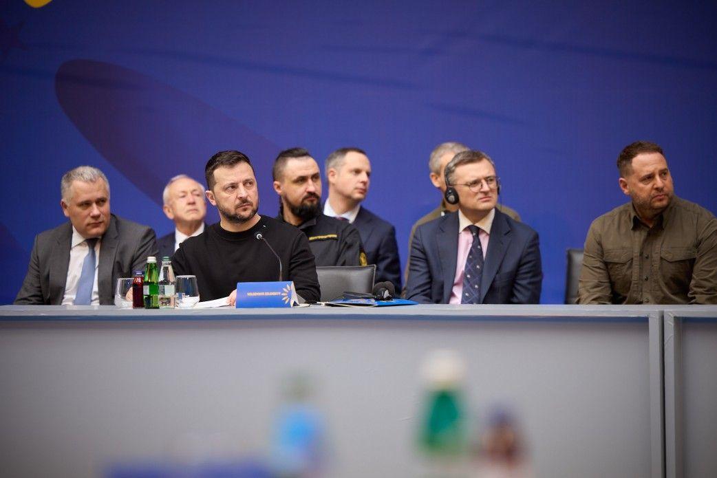 Ukrainian officials in Tirana, Albania, on Feb. 28, 2024.