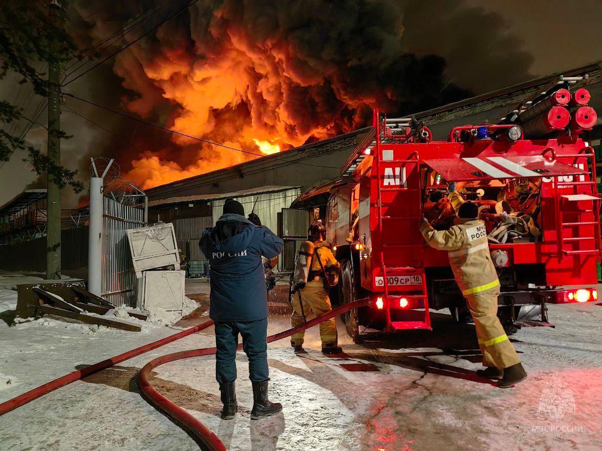 Alleged drone factory catches fire in Russia's Izhevsk
