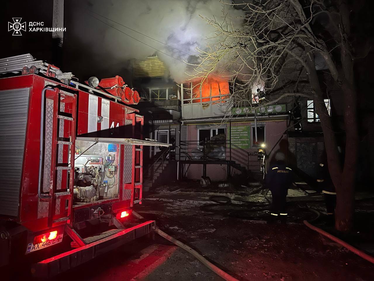 Russian military bombs residential building in Kharkiv Oblast