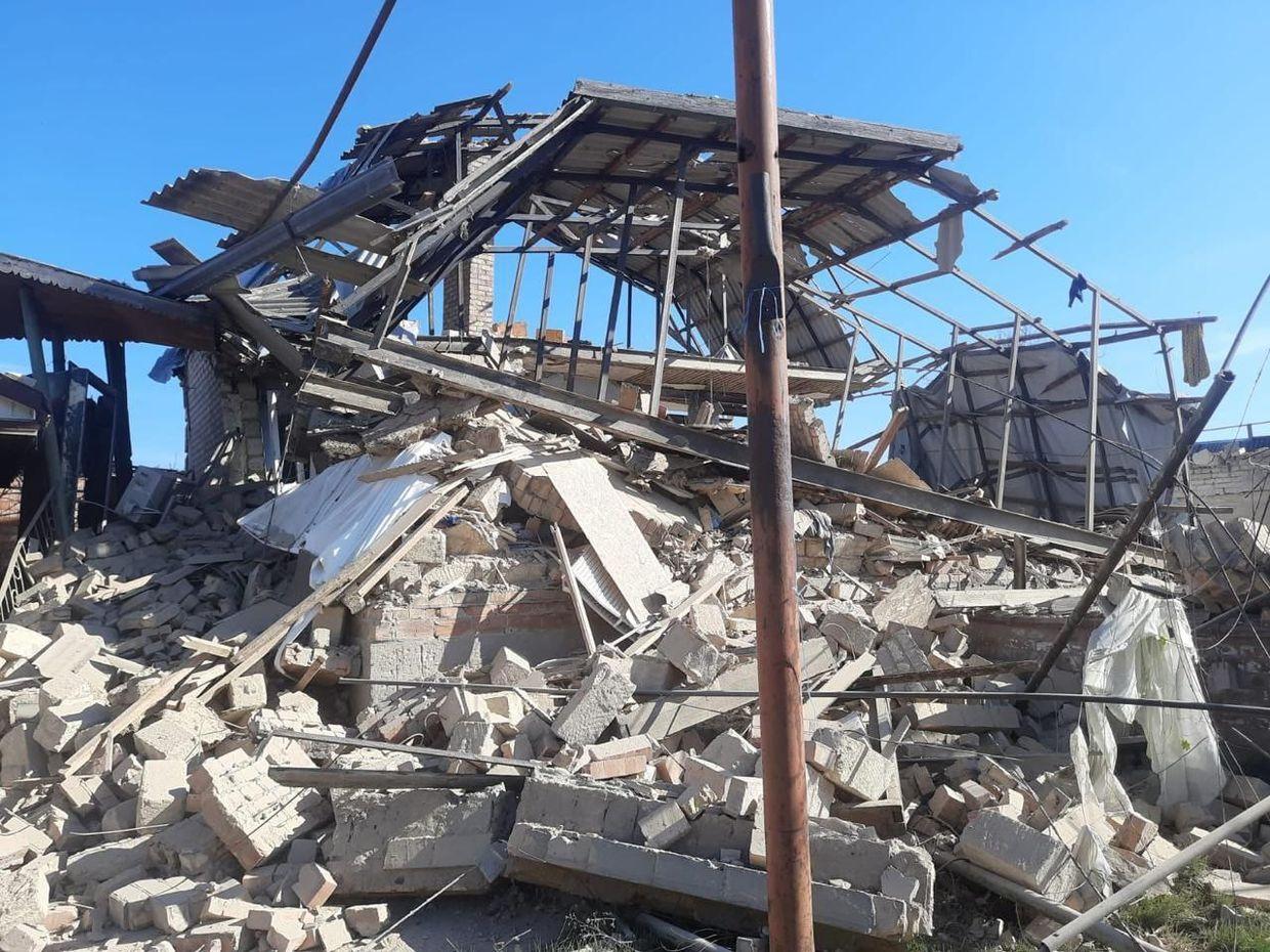 The aftermath of the Russian attack on Nikopol on April 8, 2024.