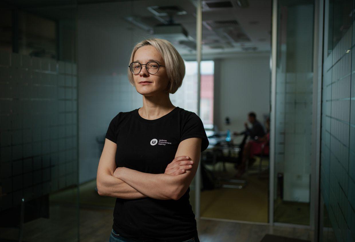 Maryna Bezrukova, the head of the Defence Procurement Agency poses for portrait in Kyiv, Ukraine