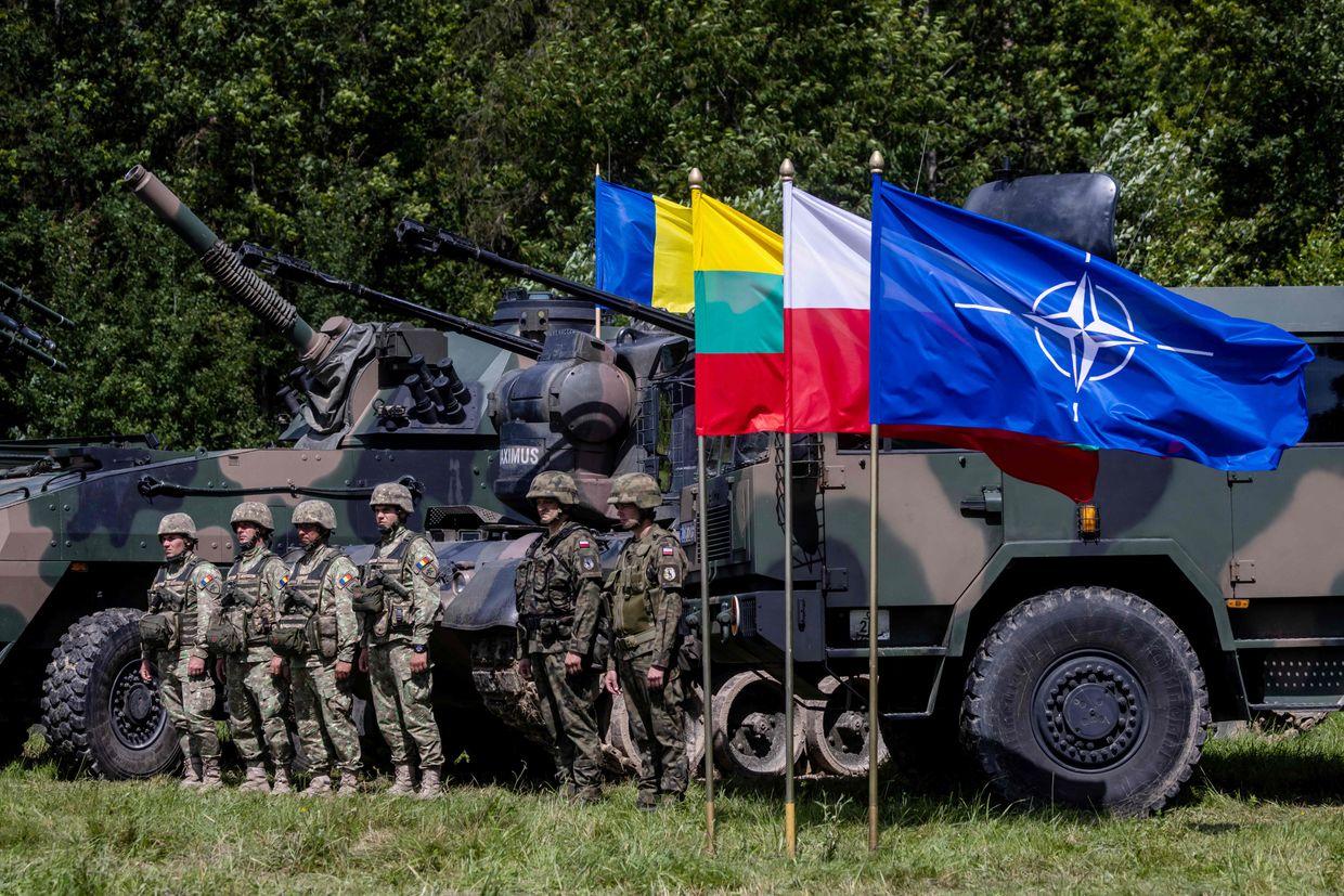 Polish and Romanian military at the Suwalki Gap in Poland on July 7, 2022. 