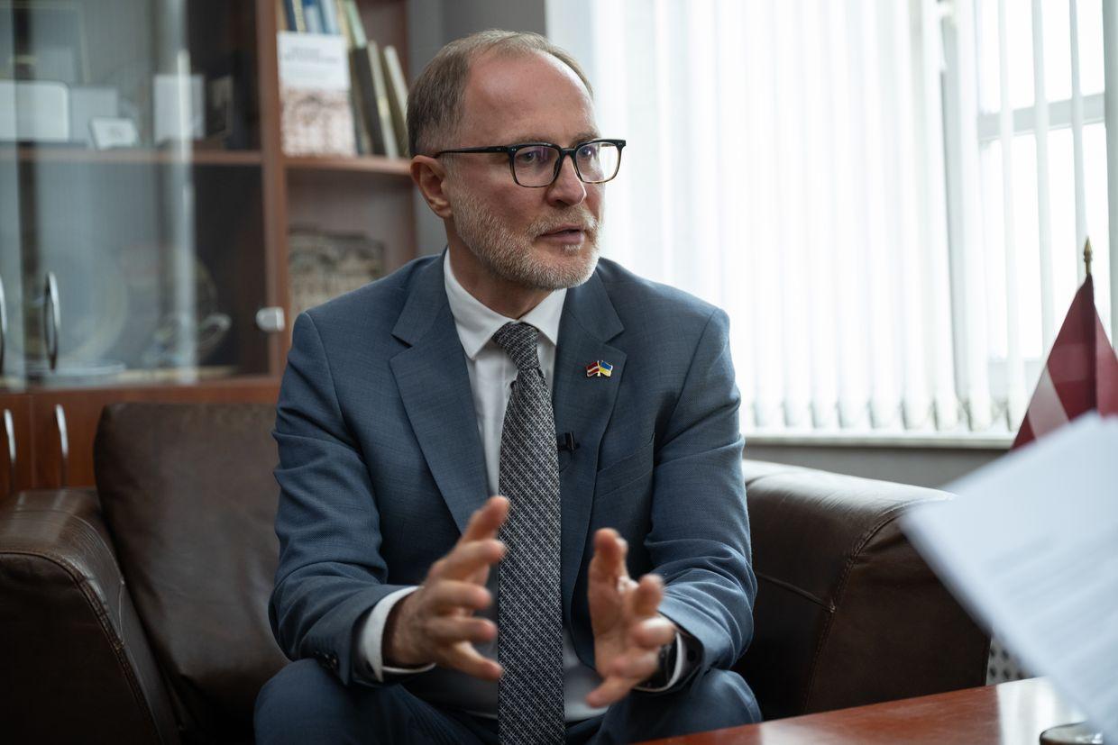 Andris Sprūds, Defence Minister of Latvia, during an interview with The Kyiv Independent in Kyiv, Ukraine