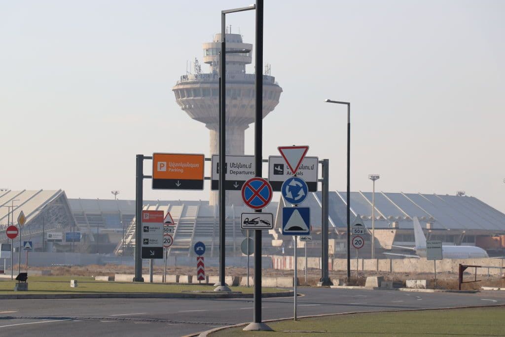 Zvartnots International Airport, in Yerevan, Armenia