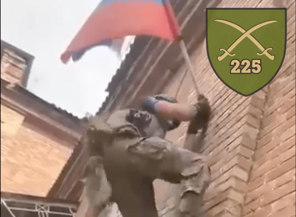 Ukraine's 225th battalion showed Russian flag removal in Kursk Oblast village, video alleged