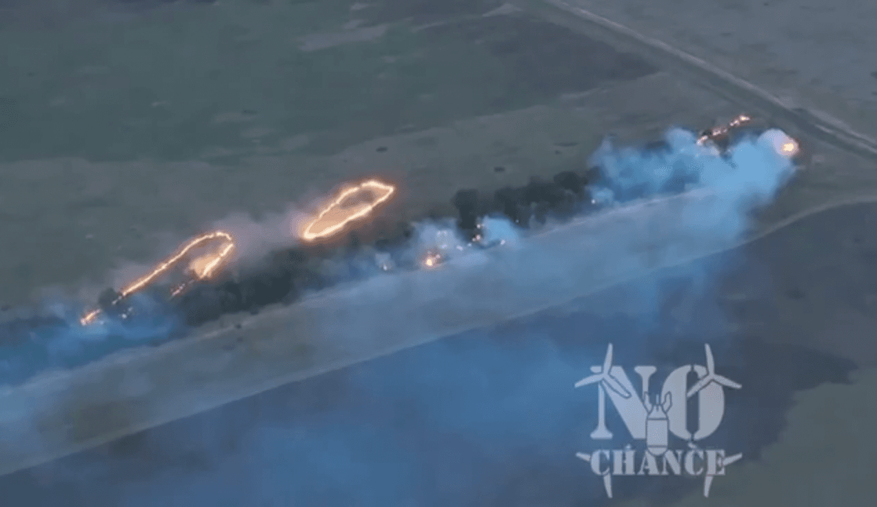 Drone appears to drop molten thermite on Ukraine's southern front