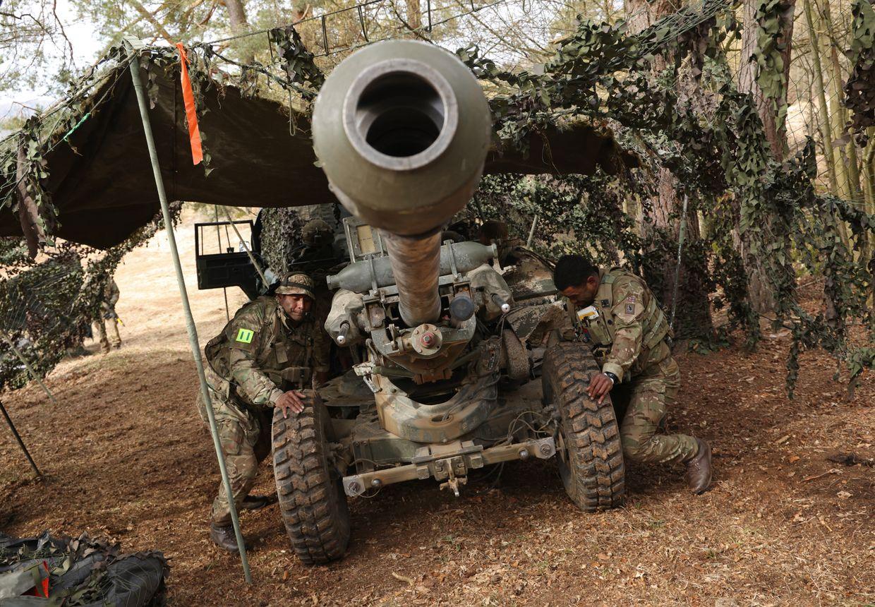 Soldiers of the British Army during a military exercise near Hohenfels, Germany, on March 12, 2025.