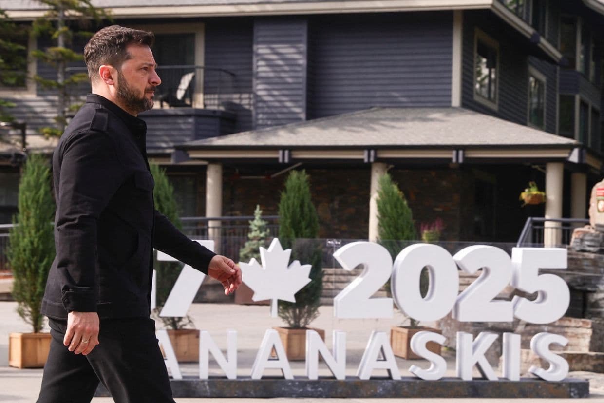President Volodymyr Zelenskyy arrives at the G7 Summit in Alberta, Canada, on June 17, 2025. 