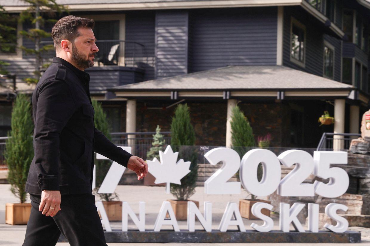 President Volodymyr Zelenskyy arrives at the G7 Summit in Alberta, Canada, on June 17, 2025. 
