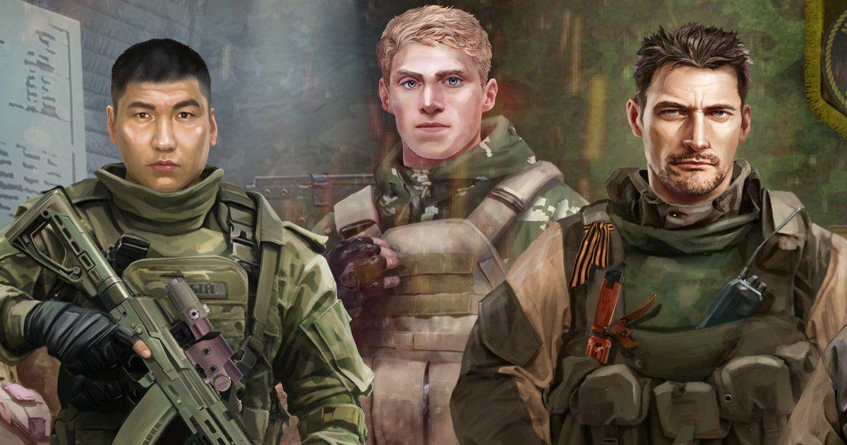 Propaganda artwork from Squad 22: ZOV glorifies Russian soldiers, featuring the imperialist St. George’s ribbon.