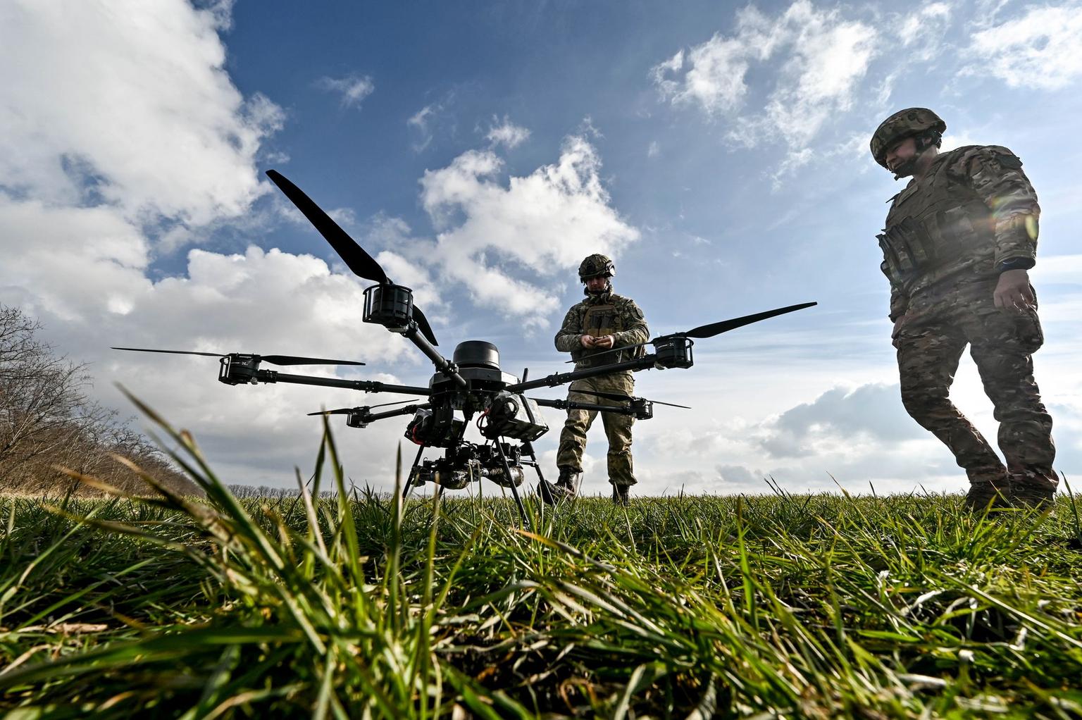 The launch a Vampire drone in Zaporizhzhia, Ukraine, on Feb. 2, 2024. 
