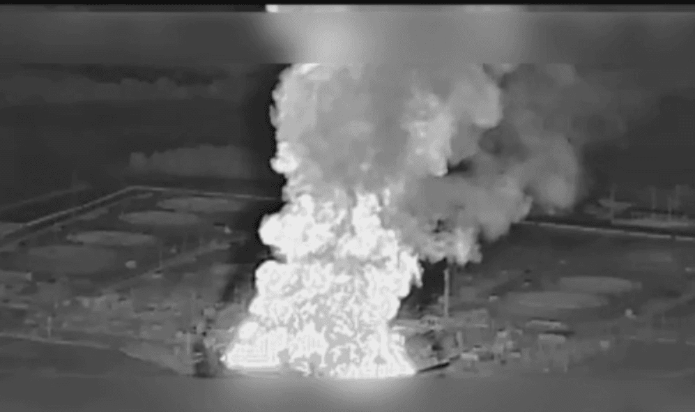 Video shows aftermath of Ukrainian drone strikes on oil pumping station in Russia's Bryansk Oblast