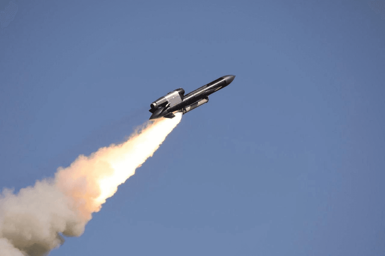 Launch of the Flamingo cruise missile in an undated photo. 