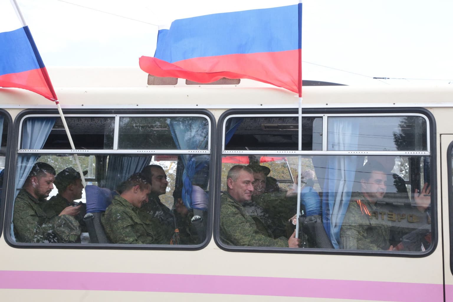Reservists drafted during the mobilization attend a departure ceremony in Sevastopol, Crimea, Ukraine, on Sept. 27, 2022. 