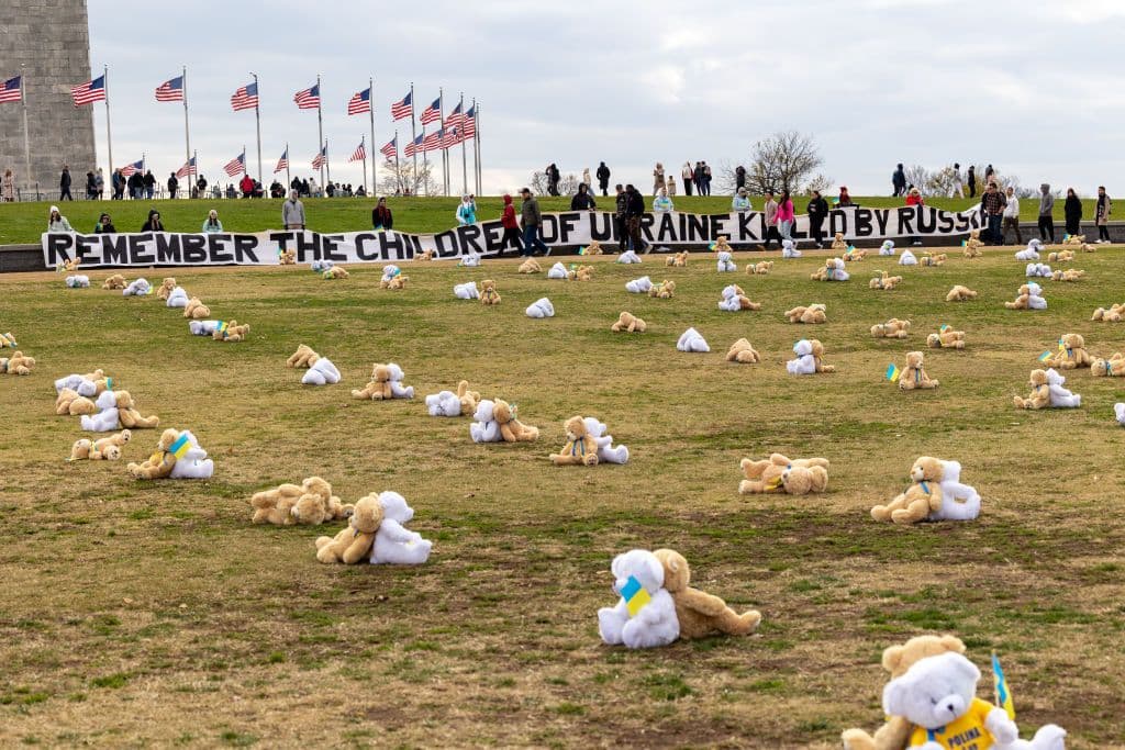 Memorial for children killed in Russia's war against Ukraine in Washington, D.C.