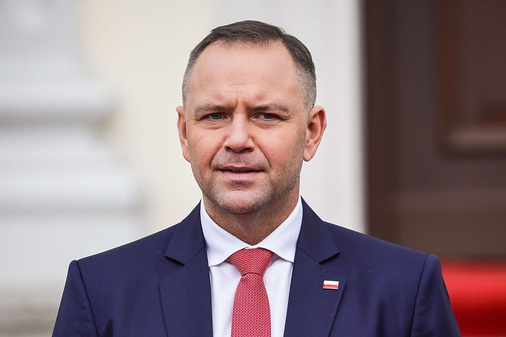 President of Poland Karol Nawrocki stands in Berlin on Sept. 16, 2025