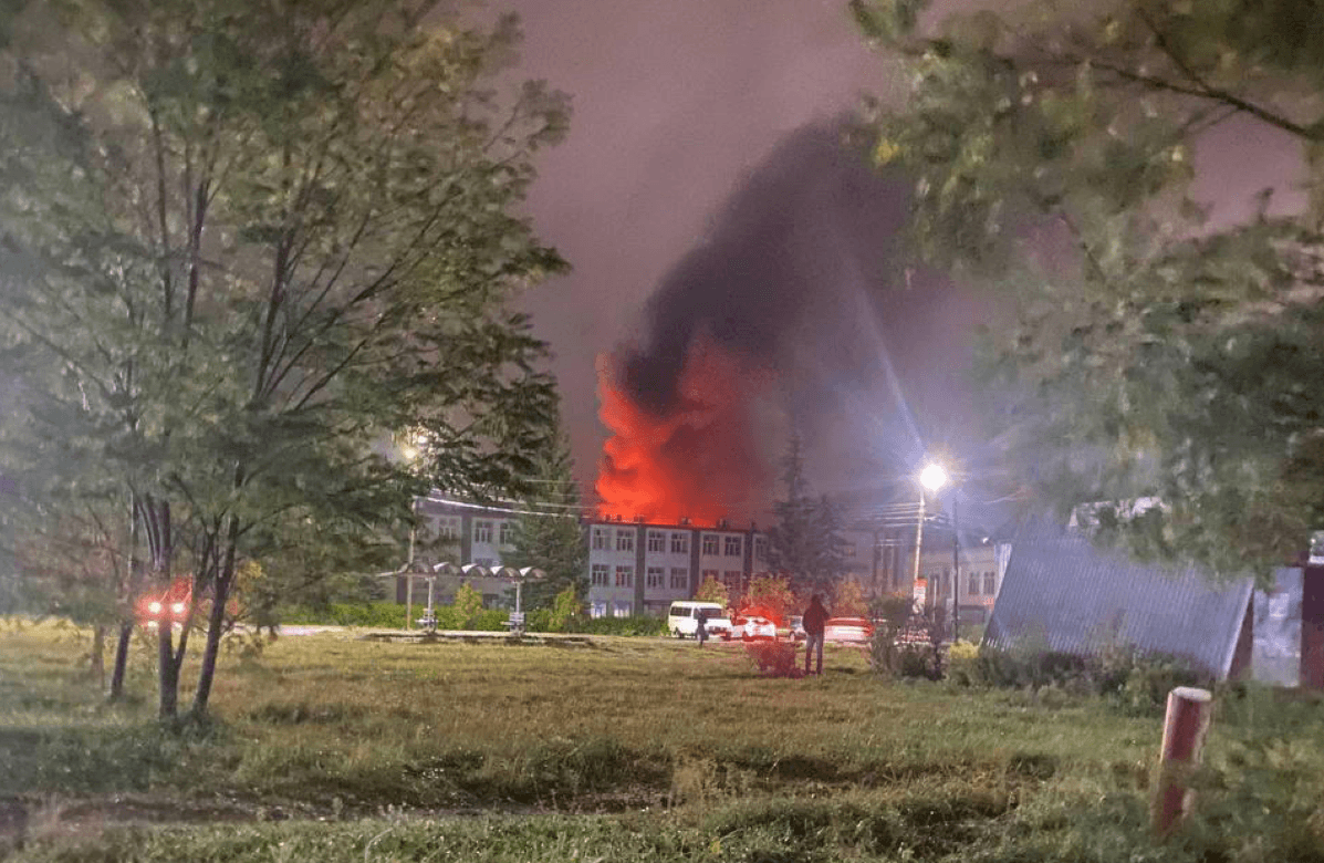Bryansk Oblast factory that supplies Russia's military reportedly burns following drone strike