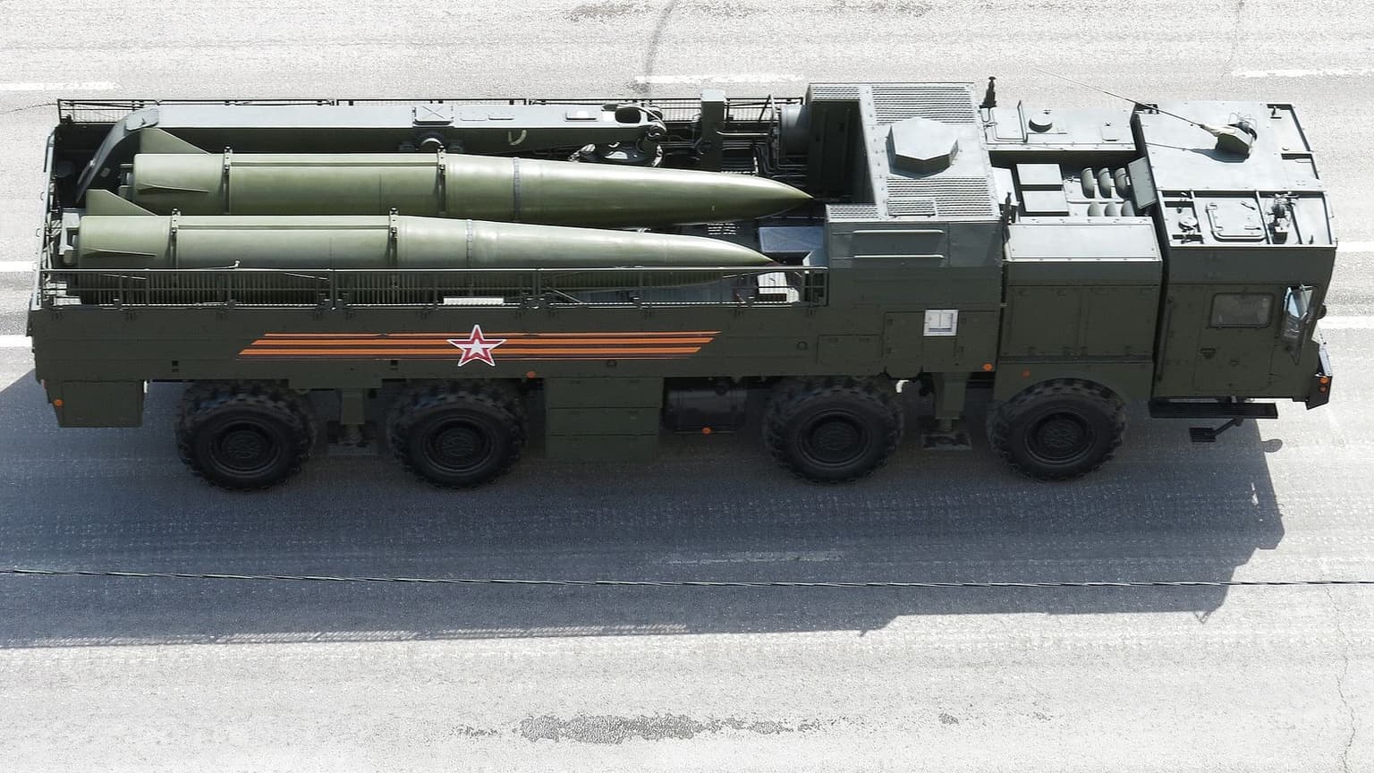 Iskander-M missile system during the Victory Day Parade in Moscow, Russia, on May 9, 2015. 
