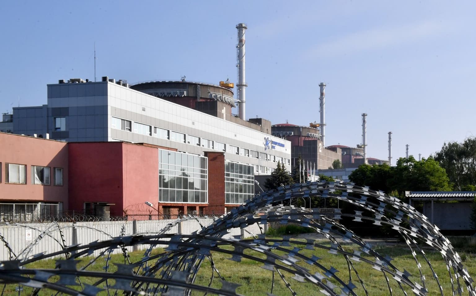 A view of the Russian-occupied Zaporizhzhia Nuclear Power Plant in Zaporizhzhia Oblast, Ukraine, on June 15, 2023.
