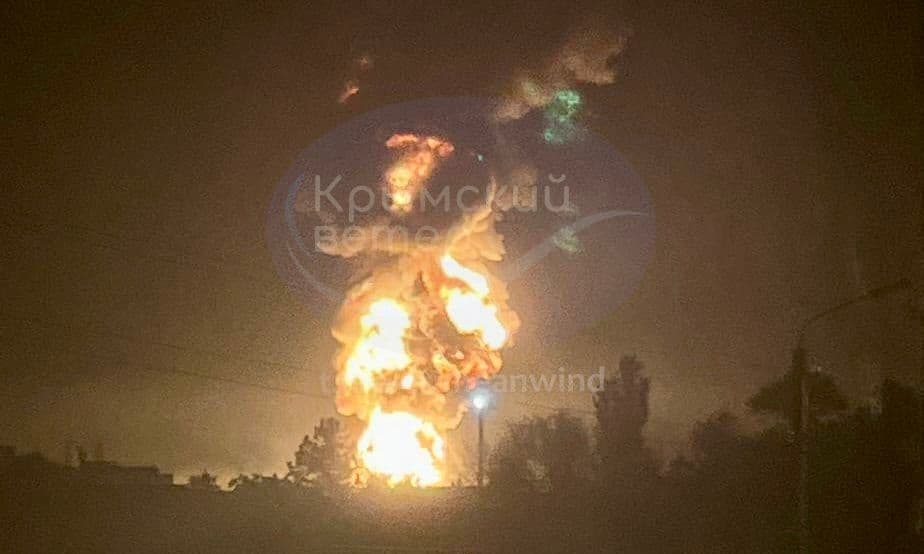 Ukrainian drones hit largest oil terminal in Russian-occupied Crimea, sparking fire, media reports