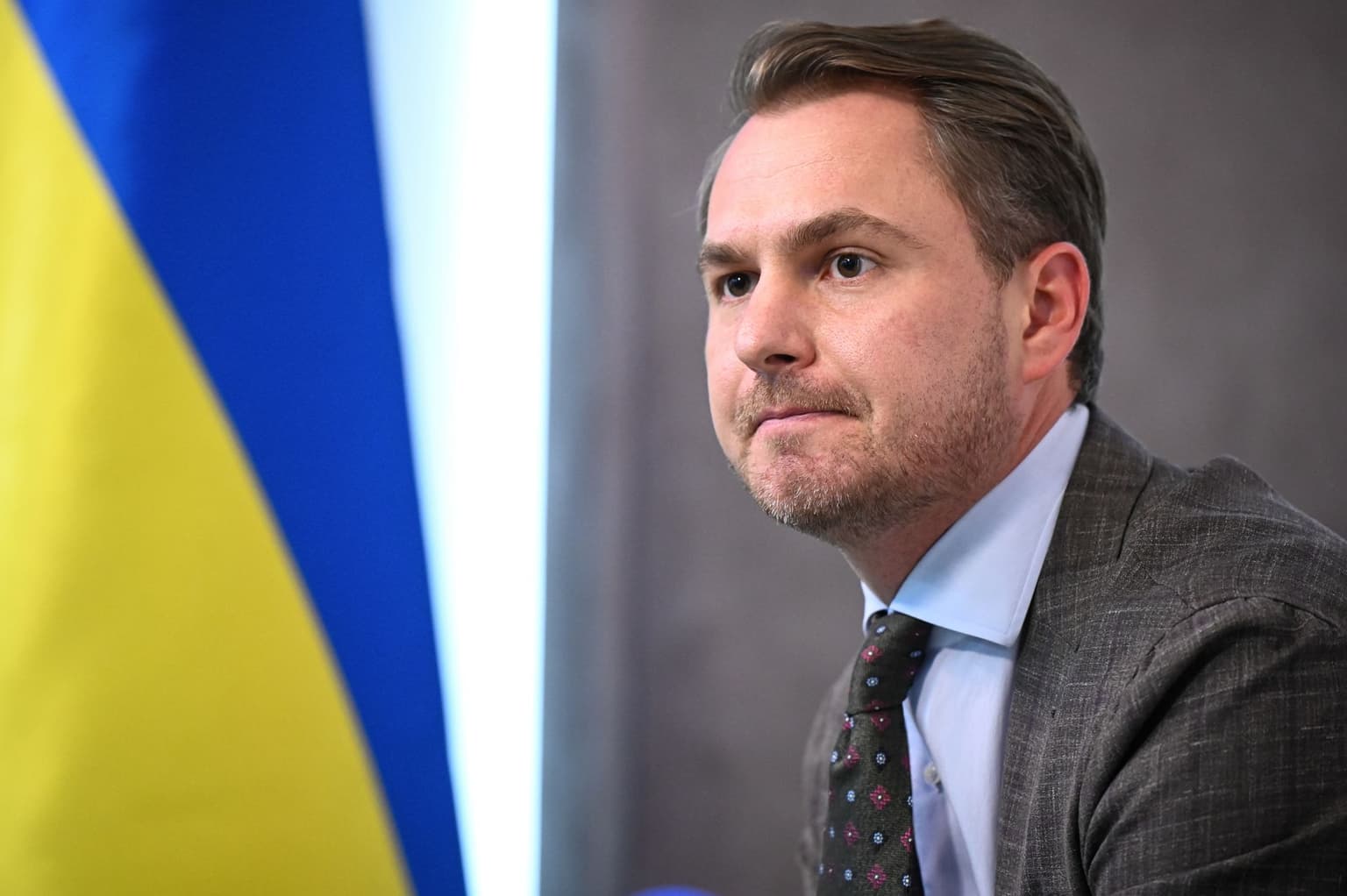 Prosecutor General of Ukraine Ruslan Kravchenko holds a briefing in Kyiv, Ukraine, on July 23, 2025.