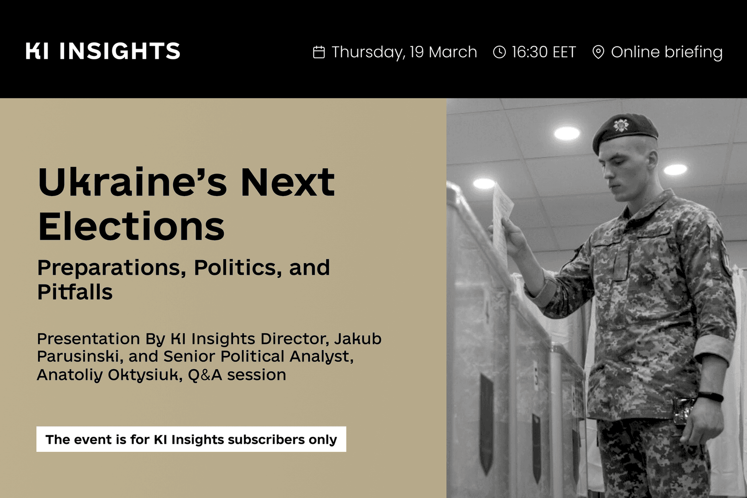 Ukraine’s Next Elections: Preparations, Politics, and Pitfalls — next KI Insights monthly briefing