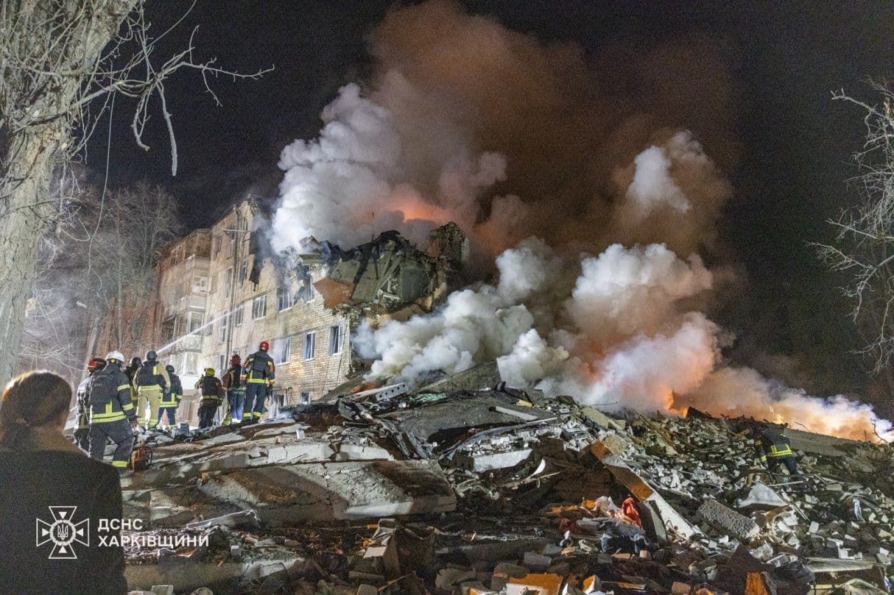 Russian attack on residential building in Kharkiv injures at least 15, kills 7, including children