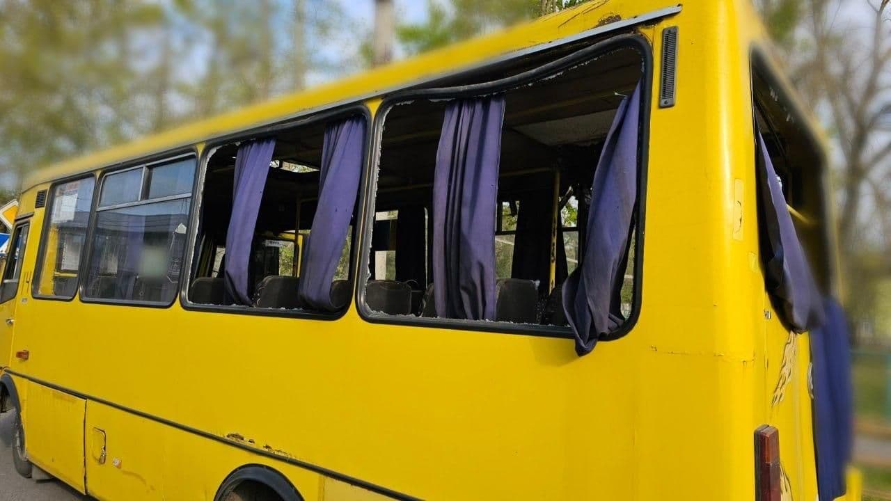 At least 2 killed, 7 injured after Russian drone hits civilian bus in Kherson
