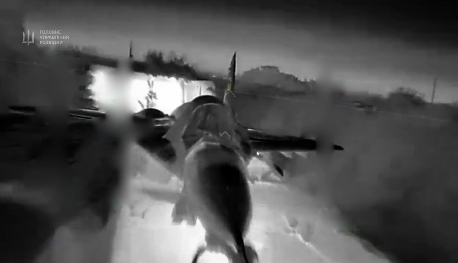 Ukraine releases footage of drone destroying Russian fighter jet in occupied Crimea