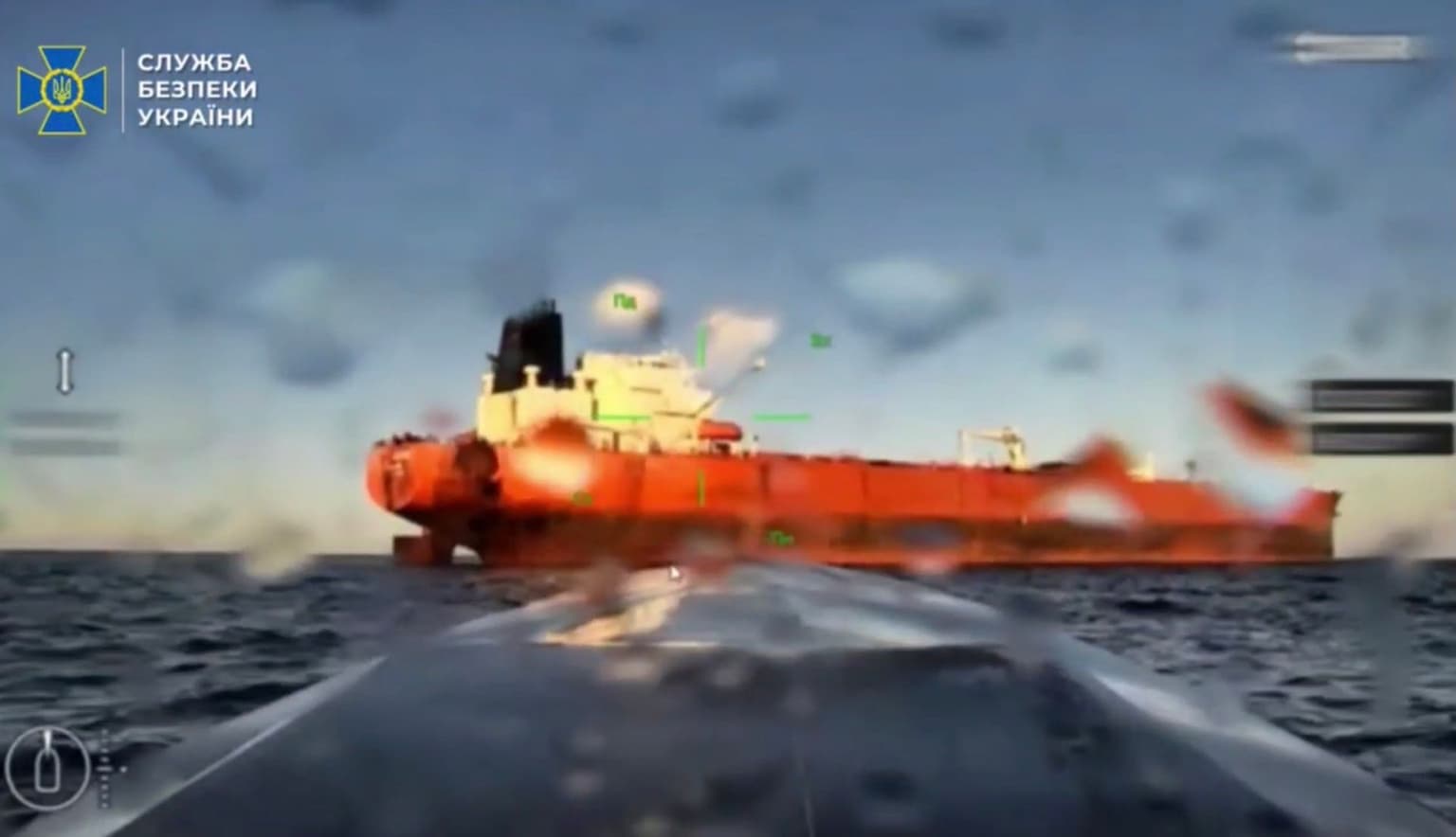 2 Russian shadow fleet tankers hit by drones in Black Sea, SBU says