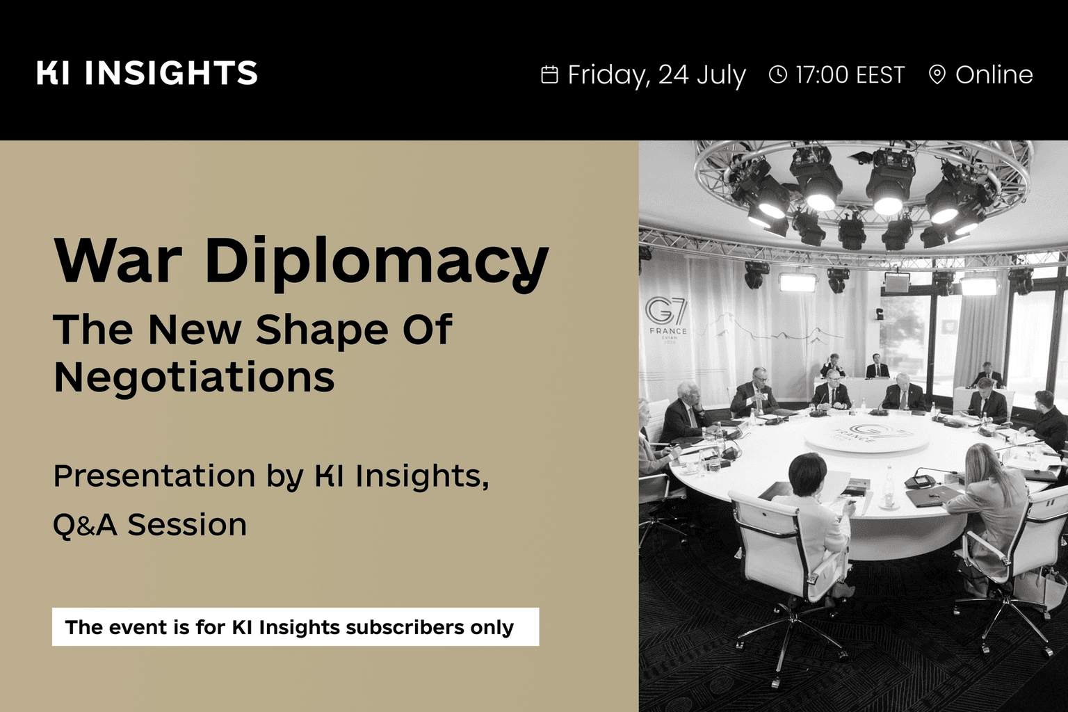 War diplomacy: the new shape of negotiations — next KI Insights monthly briefing