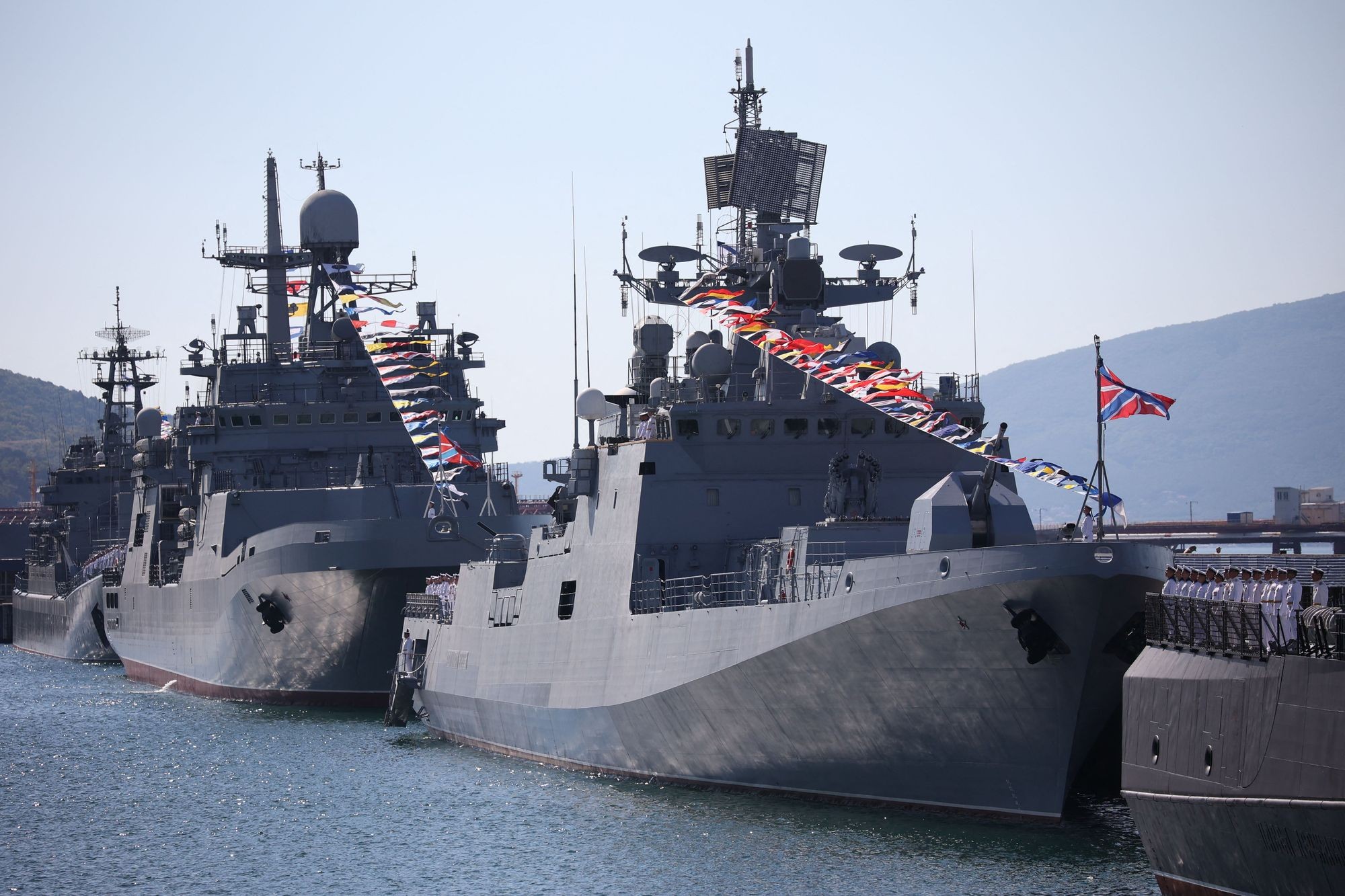 Illustrative photo: Russia's Black Sea Fleet warships take part in the Navy Day celebrations in the port city of Novorossiysk on July 30, 2023. (Stringer/AFP via Getty Images)