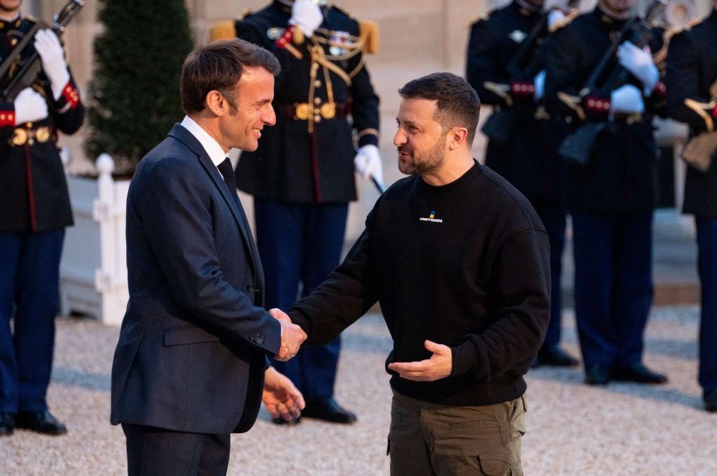 Zelensky meets with Macron, European Council President Costa in Poland