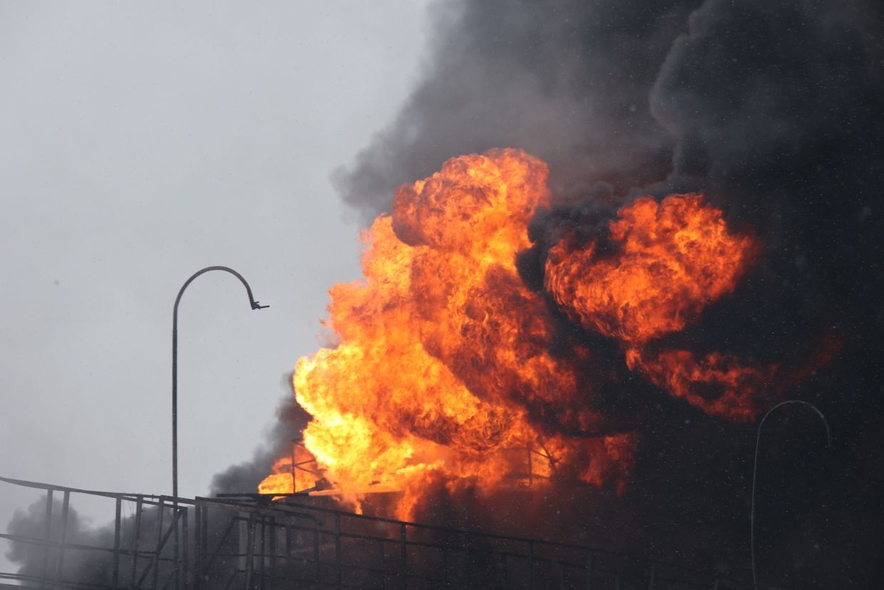 Police: Over 10,000 square meters of land contaminated due to Russian Feb. 10 attack on Kharkiv oil depot
