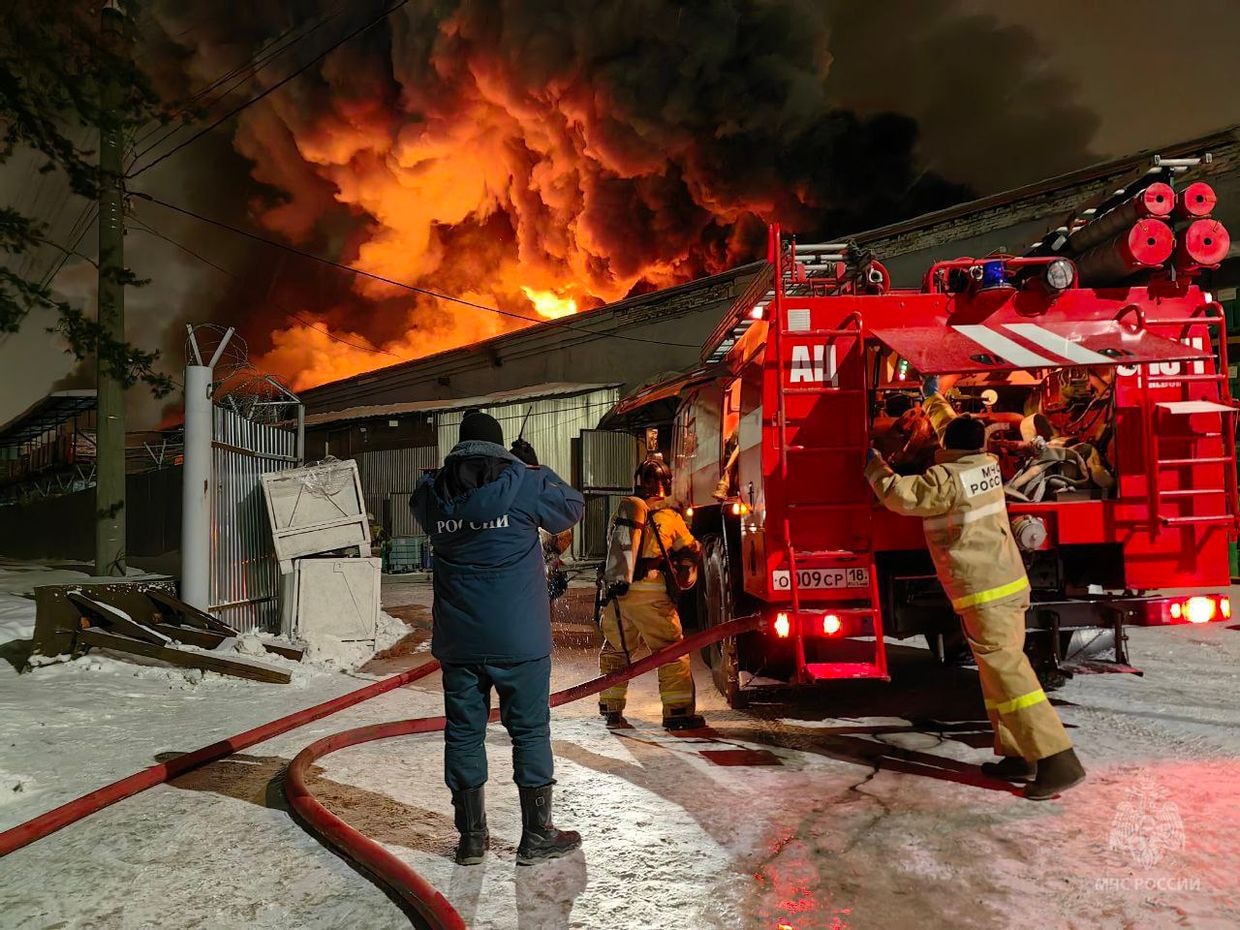 Alleged drone factory catches fire in Russia's Izhevsk