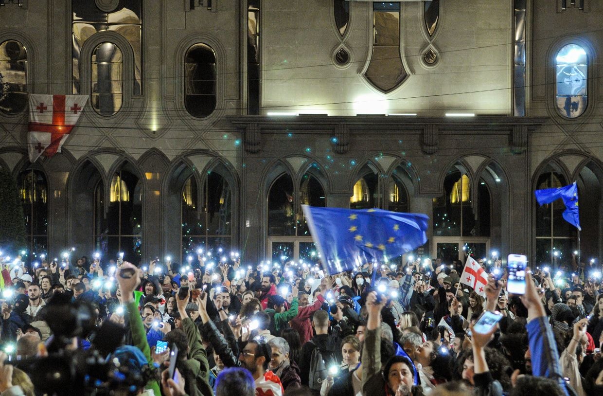 Protests continue overnight in Tbilisi ahead of final vote on foreign agents bill