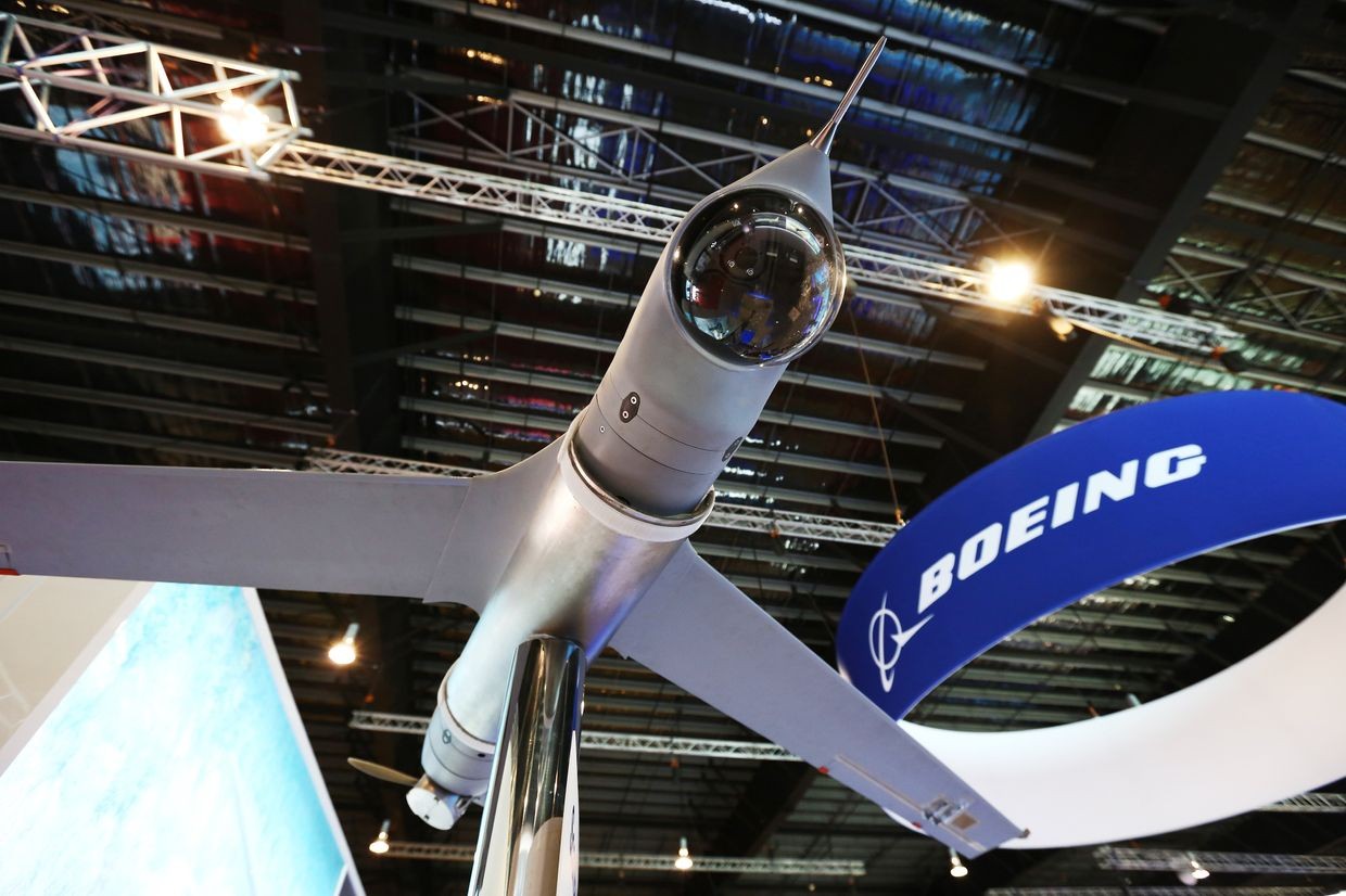 A Boeing Co. ScanEagle unmanned aerial vehicle (UAV).
