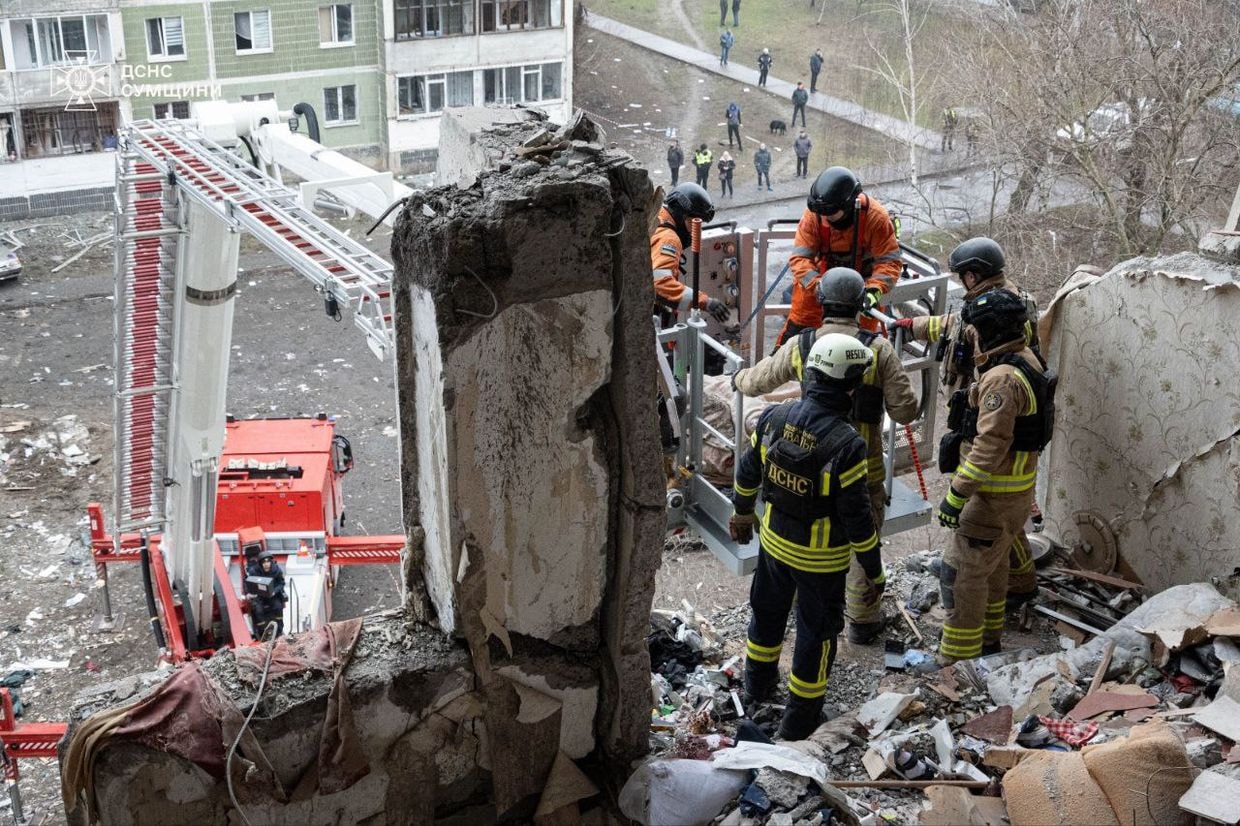Rescue operations end in Sumy with 9 killed, 13 injured after Russian drone attack on residential building