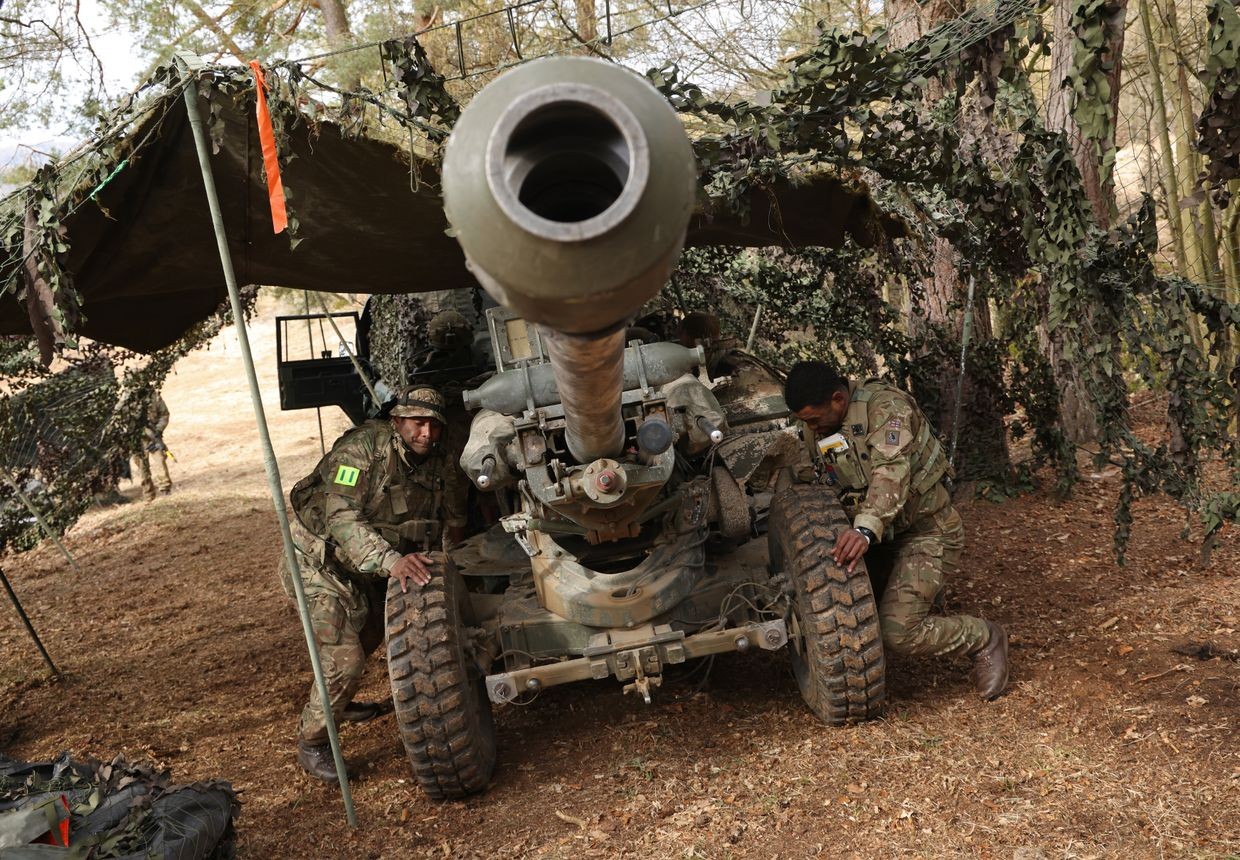 Soldiers of the British Army during a military exercise near Hohenfels, Germany, on March 12, 2025.