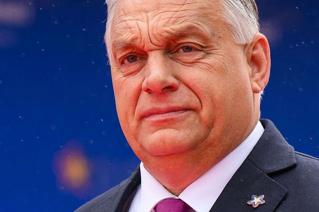 Hungarian Prime Minister Viktor Orban in Tirana, Albania on May 16, 2025 