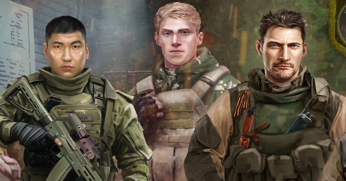 Propaganda artwork from Squad 22: ZOV glorifies Russian soldiers, featuring the imperialist St. George’s ribbon.