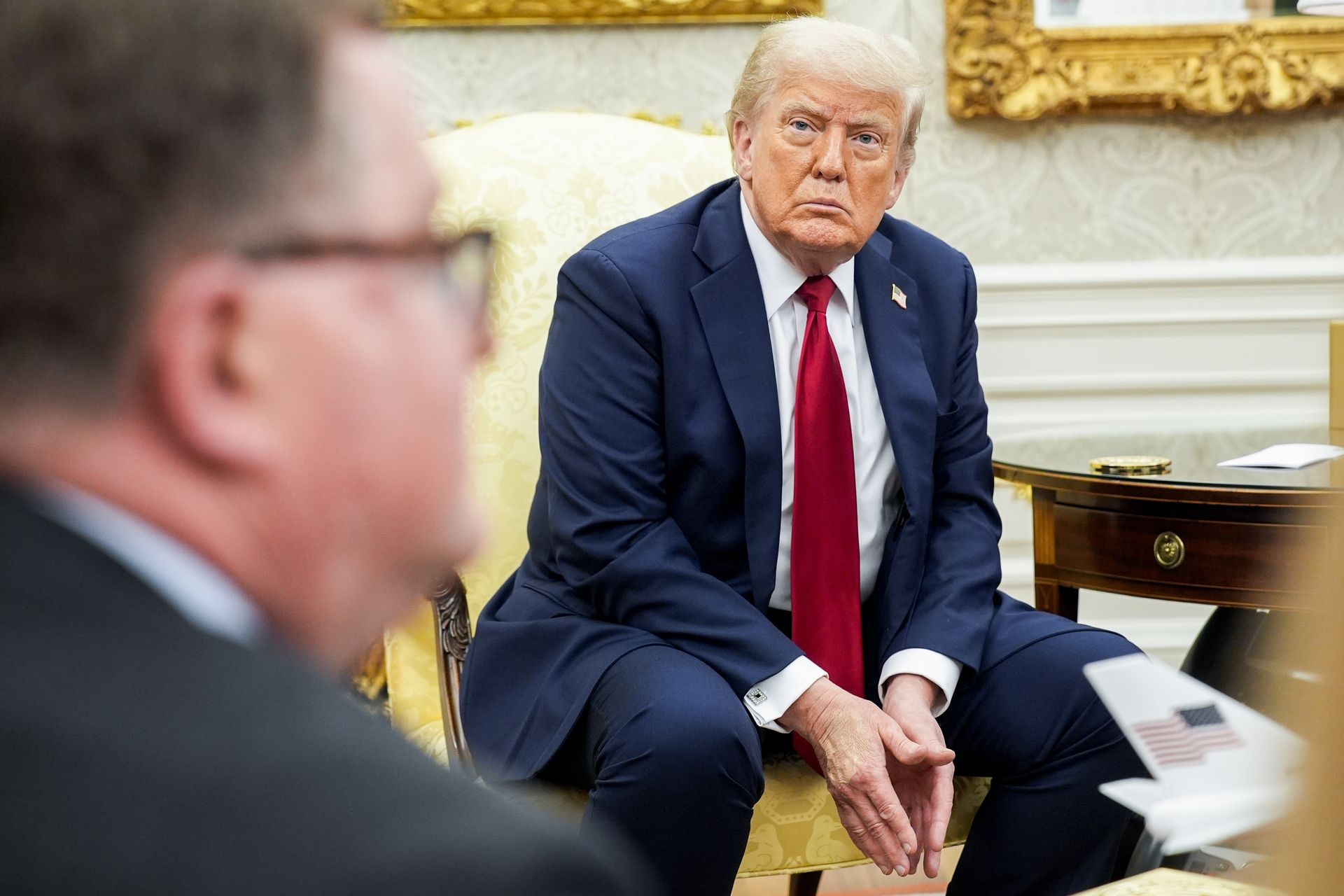U.S. President Donald Trump meets with NATO Secretary General Mark Rutte in Washington, D.C., U.S., on July 14, 2025.