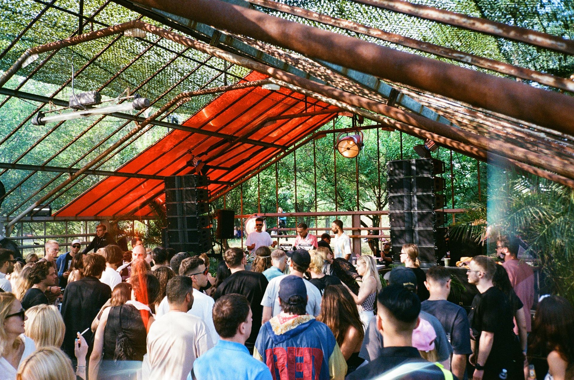 DJ set during the ICKPA electronic music festival at the Khvylya sanatorium in Kyiv, July 2021.